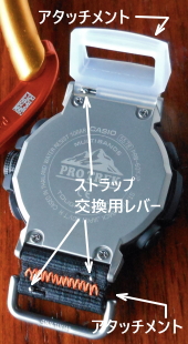 PRW-60YJP-1JR／プロトレック／日本フリークライミング協会・PETZL コラボレーションモデルのアタッチメント取付け画像