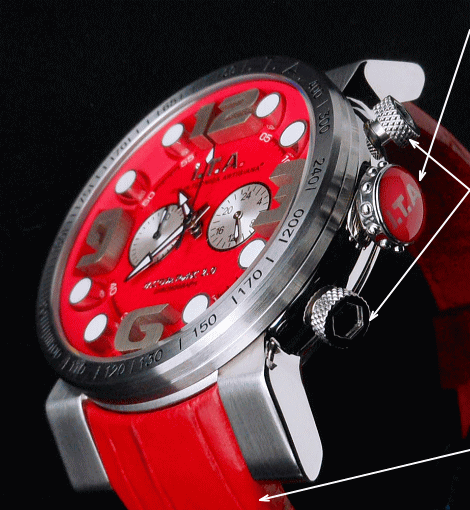 I.T.A 腕時計 B.COMPAX 2.0 防水 レッド 18.00.08 - 腕時計(アナログ)