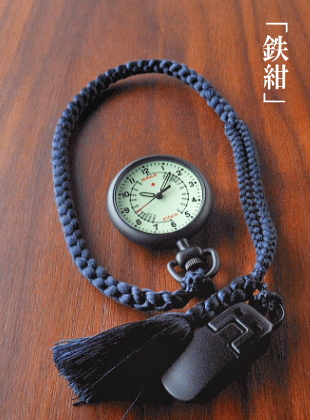 SPQR「ナースウォッチ」BLK＋堤時計用正絹ストラップ（鉄紺）