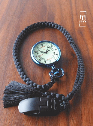 SPQR「ナースウォッチ」BL＋堤時計用正絹ストラップ（黒）
